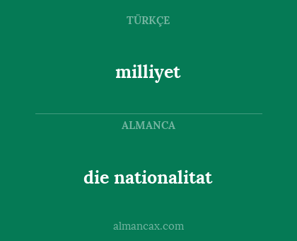 milliyet - die nationalitat
