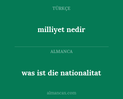 milliyet nedir - was ist die nationalitat