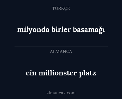 ein millionster platz - milyonda birler basamağı