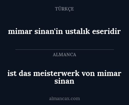 mimar sinan'in ustalık eseridir - ist das meisterwerk von mimar sinan