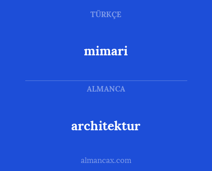 mimari - architektur