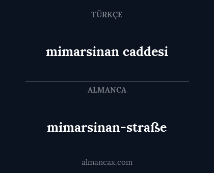 mimarsinan caddesi - mimarsinan-straße
