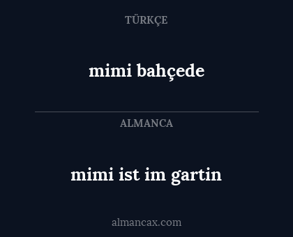 mimi bahçede - mimi ist im gartin