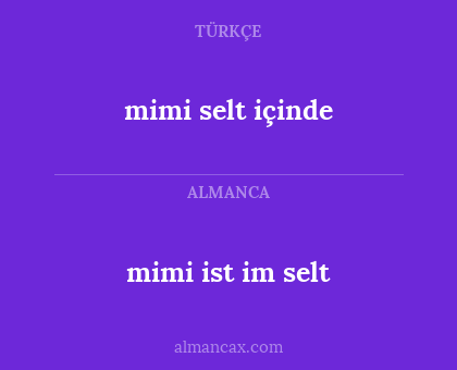 mimi selt içinde - mimi ist im selt