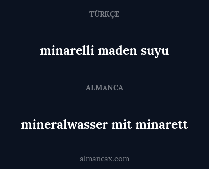 minarelli maden suyu - mineralwasser mit minarett
