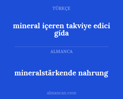 mineral içeren takviye edici gída - mineralstärkende nahrung