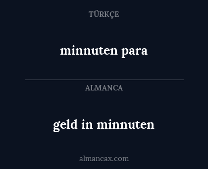 geld in minnuten - minnuten para