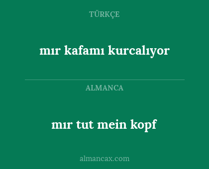 mır tut mein kopf - mır kafamı kurcalıyor