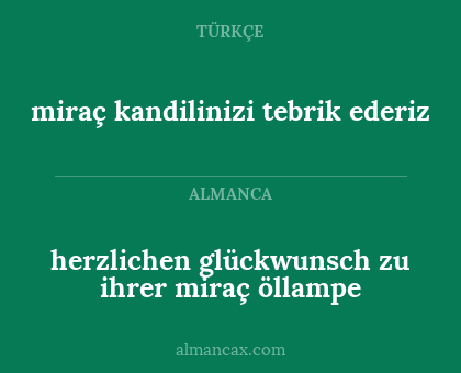 herzlichen glückwunsch zu ihrer miraç öllampe - miraç kandilinizi tebrik ederiz