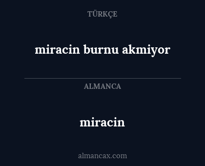miracin burnu akmiyor - miracin
