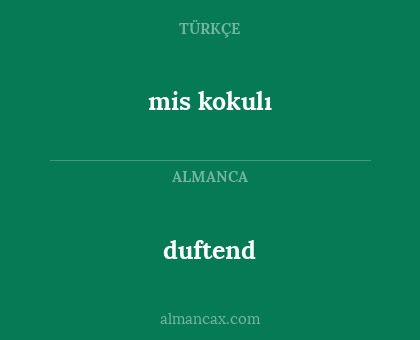 duftend - mis kokulı