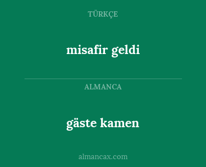 misafir geldi - gäste kamen