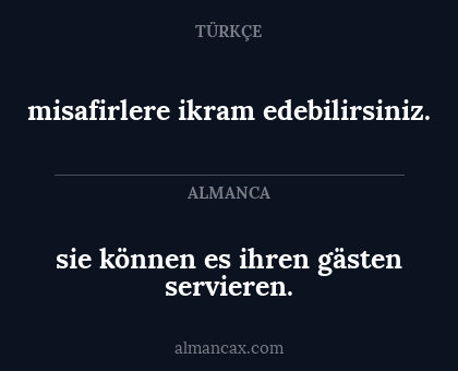 sie können es ihren gästen servieren. - misafirlere ikram edebilirsiniz.