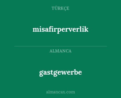 gastgewerbe - misafirperverlik