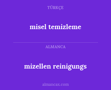 misel temizleme - mizellen reinigungs