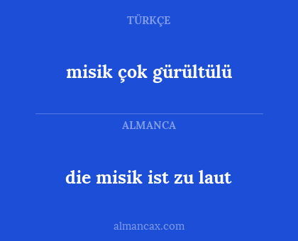 die misik ist zu laut - misik çok gürültülü