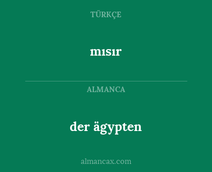 der ägypten - mısır
