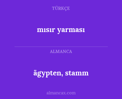 ägypten, stamm - mısır yarması