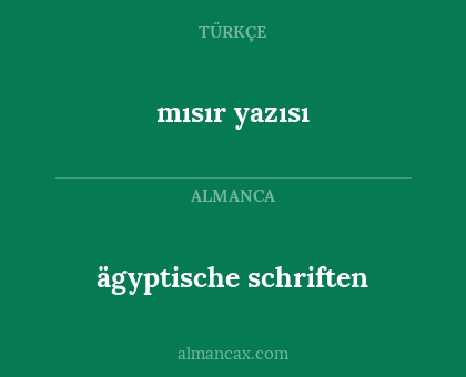 ägyptische schriften - mısır yazısı