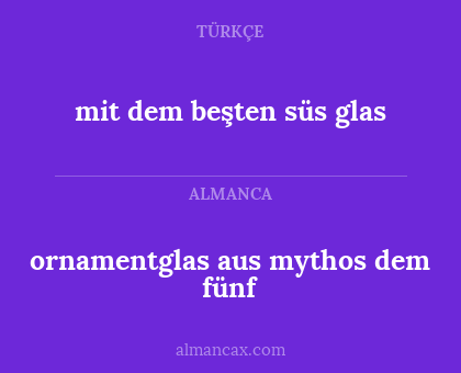 mit dem beşten süs glas - ornamentglas aus mythos dem fünf