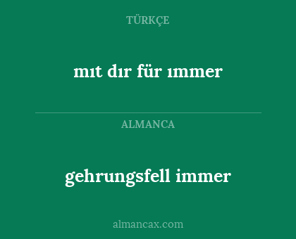 mıt dır für ımmer - gehrungsfell immer