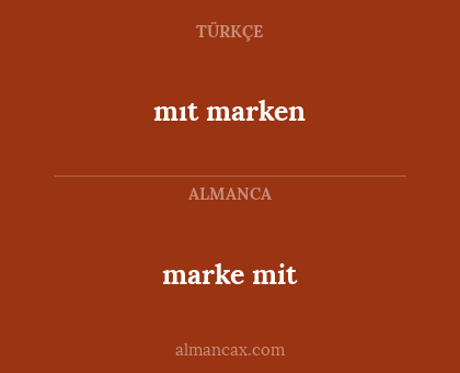 marke mit - mıt marken
