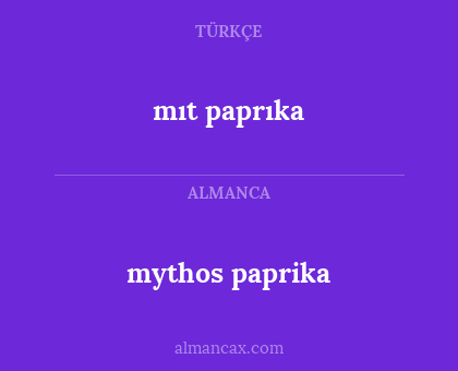 mıt paprıka - mythos paprika