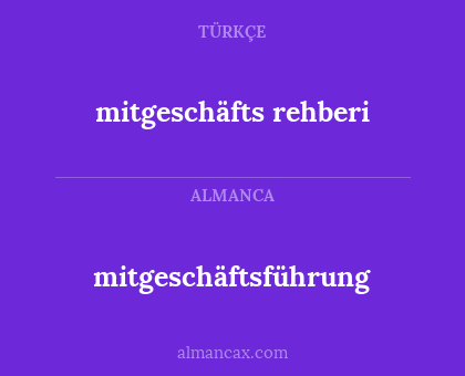 mitgeschäftsführung - mitgeschäfts rehberi