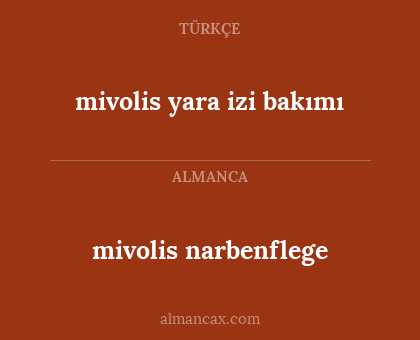 mivolis narbenflege - mivolis yara izi bakımı