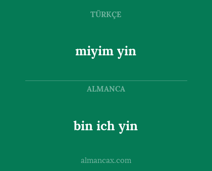 bin ich yin - miyim yin