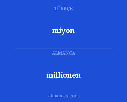 millionen - miyon