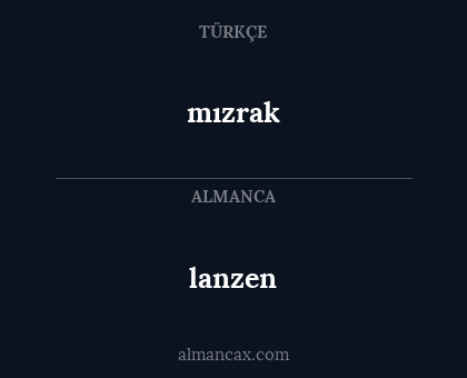 lanzen - mızrak