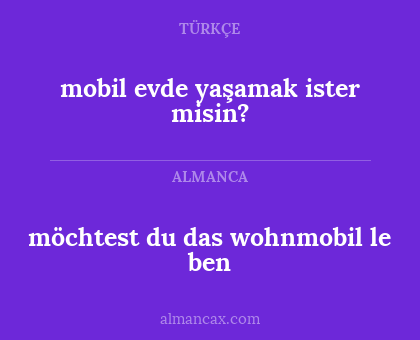 möchtest du das wohnmobil le ben - mobil evde yaşamak ister misin?