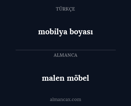 malen möbel - mobilya  boyası