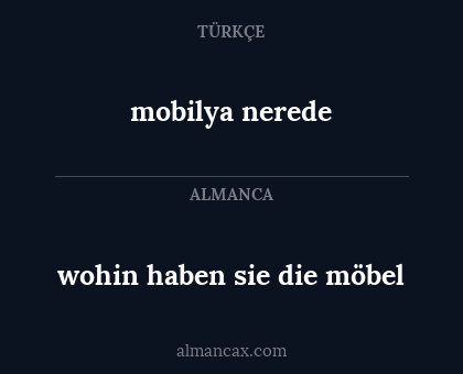 mobilya nerede - wohin haben sie die möbel