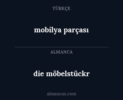 die möbelstückr - mobilya parçası
