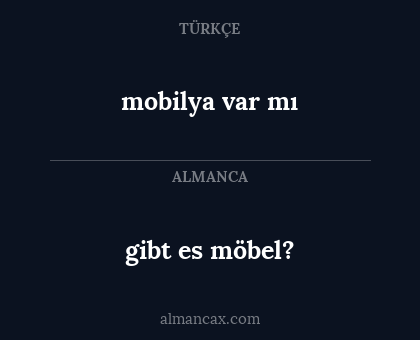 mobilya var mı - gibt es möbel?