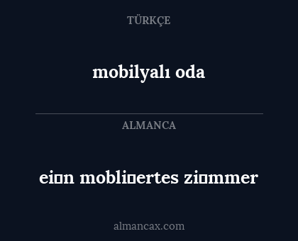 mobilyalı oda - ei̇n mobli̇ertes zi̇mmer
