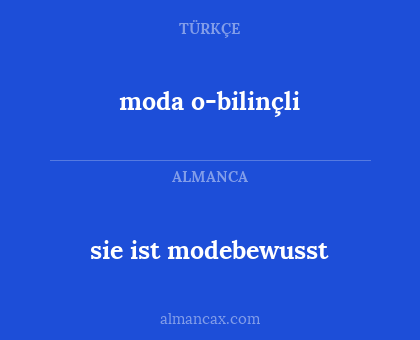 sie ist modebewusst - moda o-bilinçli