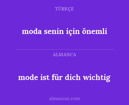 moda senin için önemli - mode ist für dich wichtig