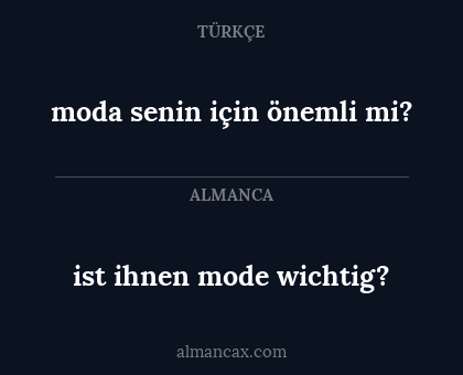 moda senin için önemli mi? - ist ihnen mode wichtig?