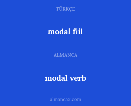 modal verb - modal fiil
