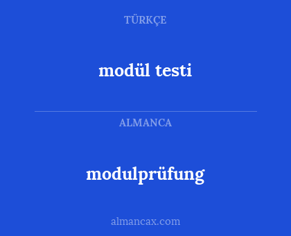 modül testi - modulprüfung