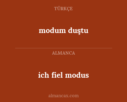 ich fiel modus - modum duştu