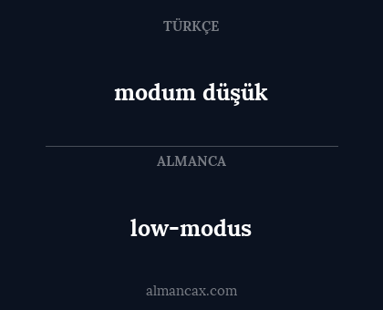 modum düşük - low-modus