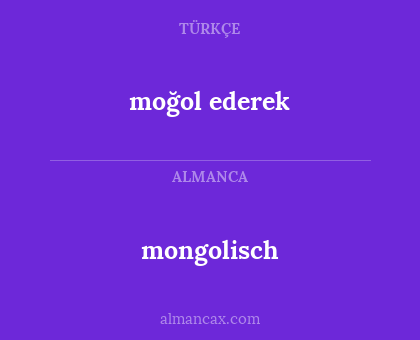 moğol ederek - mongolisch