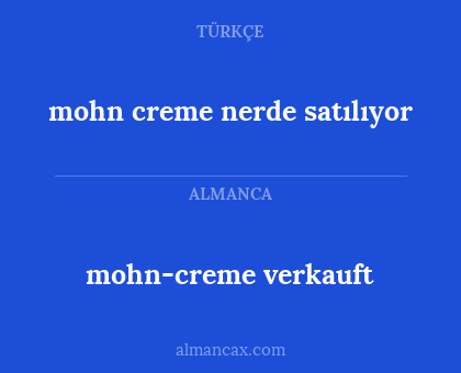 mohn creme nerde satılıyor - mohn-creme verkauft
