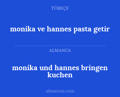 monika ve hannes pasta getir - monika und hannes bringen kuchen