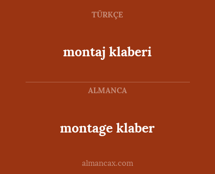 montage klaber - montaj klaberi