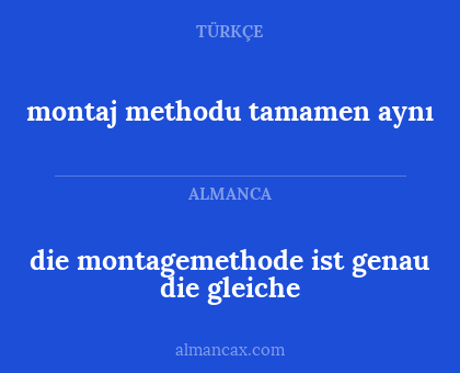 die montagemethode ist genau die gleiche - montaj methodu tamamen aynı